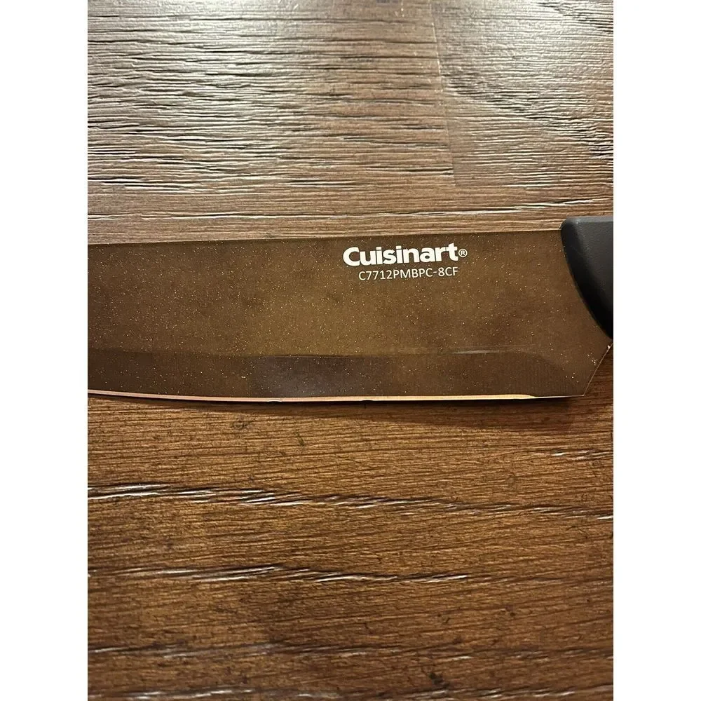 CUISINART Knives Set of 5 Black Plastic Handle Cutlery‎ 502355 0518 With Covers